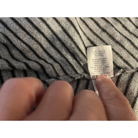 MADEWELL $70 Highpoint Gray Jersey Tank Dress Stretch Black Striped Size Medium - Picture 7 of 7